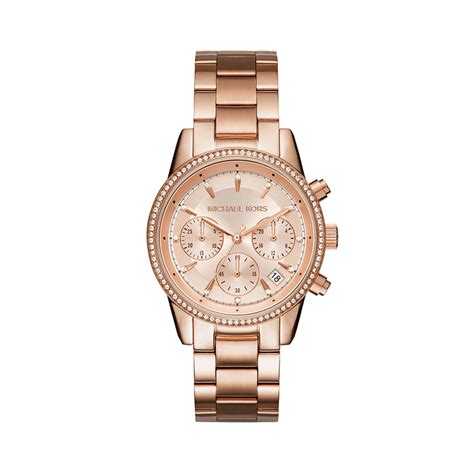 michael kors uhr mk6598|Michael Kors Women's Ritz Rose Gold Tone Stainless .